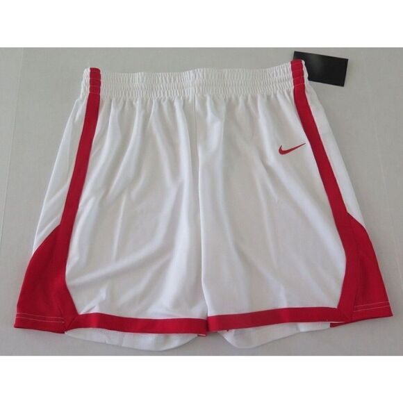 Nike AV2251 109 Women's Sz L White/Red Basketball Shorts - Picture 1 of 4
